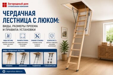 Чердачная лестница с люком: виды, размеры проема и правила установки
