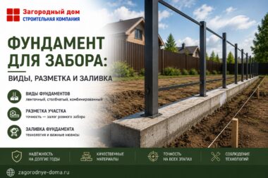 Фундамент для забора: виды, разметка и заливка