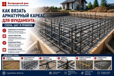 Как вязать арматурный каркас для фундамента: схема, шаг и правила