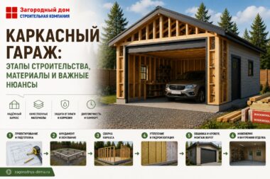 Каркасный гараж: этапы строительства, материалы и важные нюансы