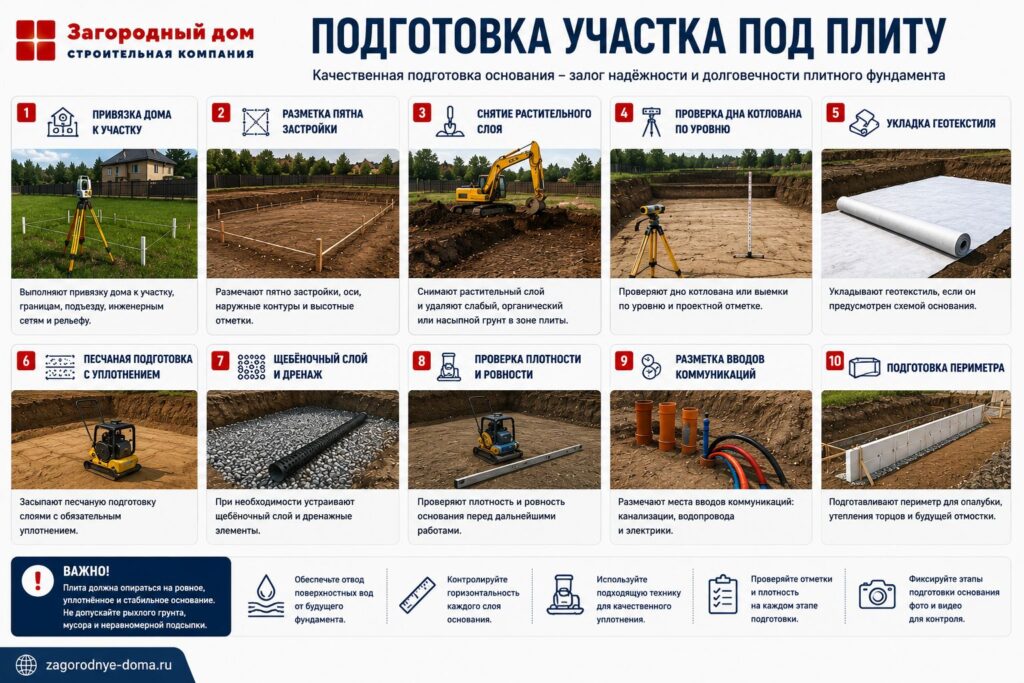 Плитный фундамент: устройство, плюсы, минусы и технология строительства