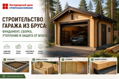 Строительство гаража из бруса: фундамент, сборка, утепление и защита от влаги