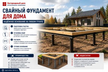 Свайный фундамент для дома: подготовка участка, установка свай, ростверк, преимущества и недостатки