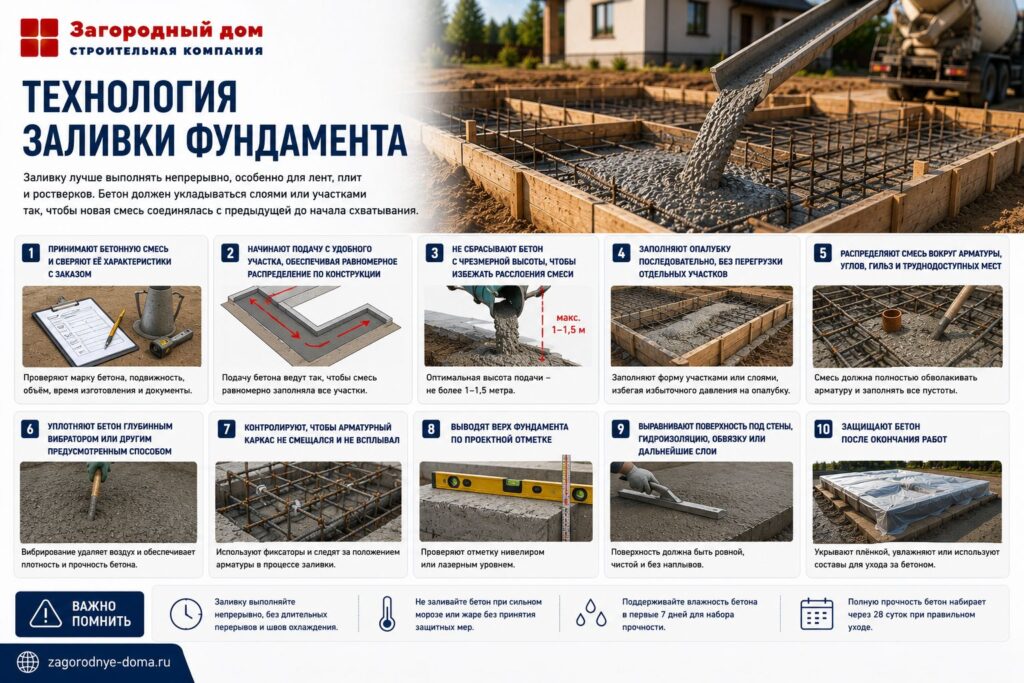 Как правильно залить фундамент под дом: этапы, технология и важные нюансы