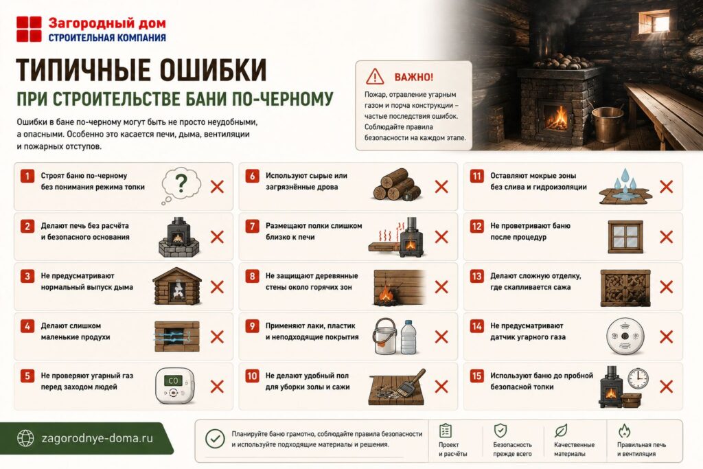 Баня по-черному: устройство, проектирование и строительство