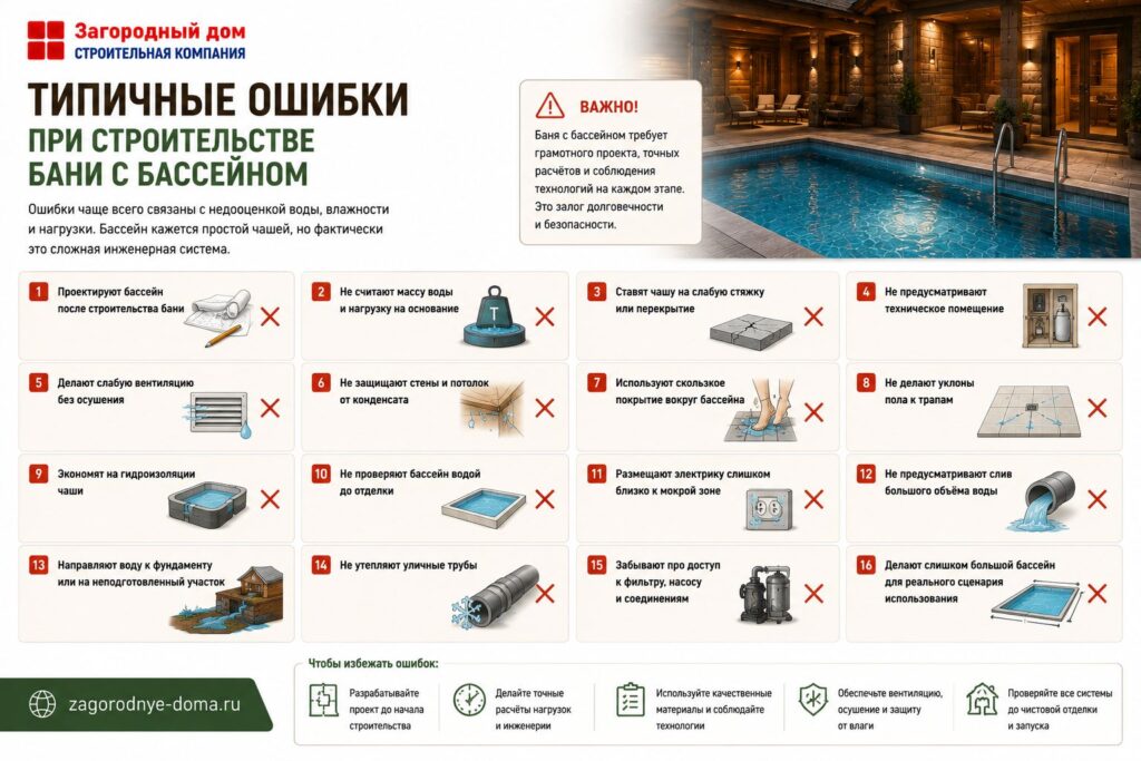 Баня с бассейном: проектирование, строительство и важные нюансы