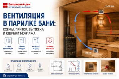 Вентиляция в парилке бани: схемы, приток, вытяжка и ошибки монтажа