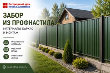 Забор из профнастила: материалы, каркас и монтаж