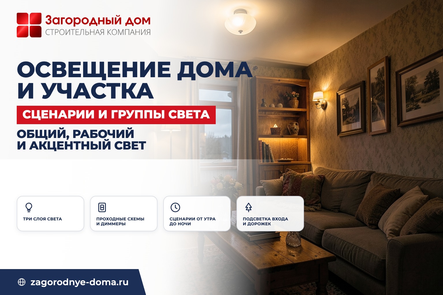 Освещение в доме и на участке: сценарии и группы света