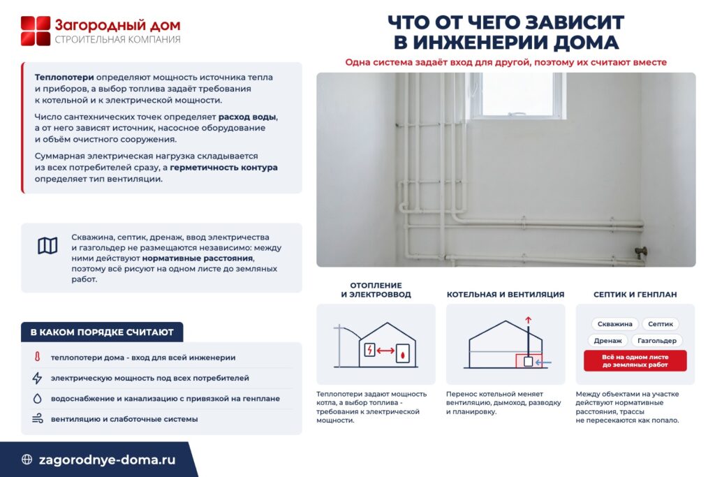 Что от чего зависит в инженерии дома: одна система задаёт вход для другой, поэтому их считают вместе